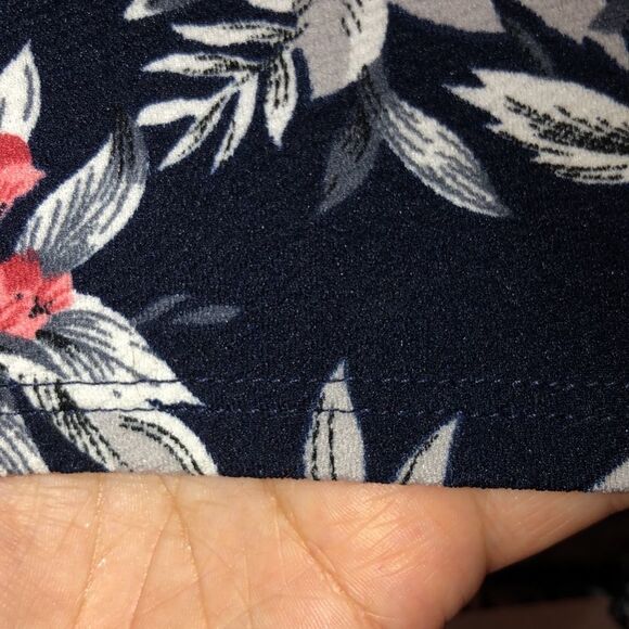 PinkBlush M Navy White Gray Coral Floral Short Sleeve Maternity Midi Dress - Picture 7 of 10